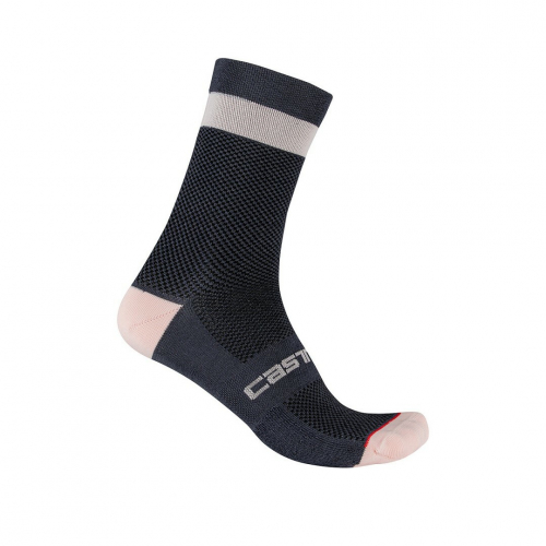 Castelli Alpha W 15 Sock Dark Steel Blue/Soft Pink